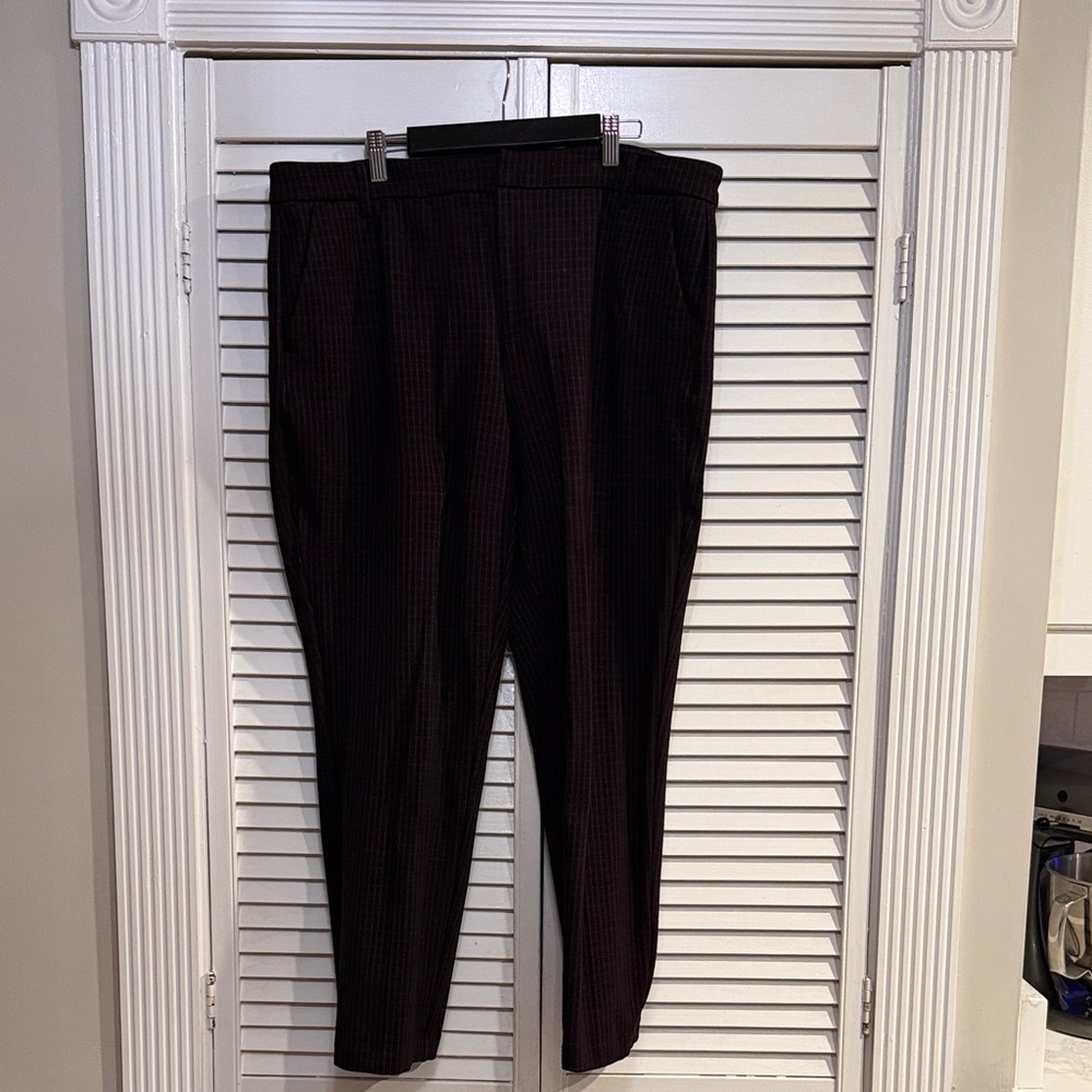 Liverpool black and burgundy check pants
